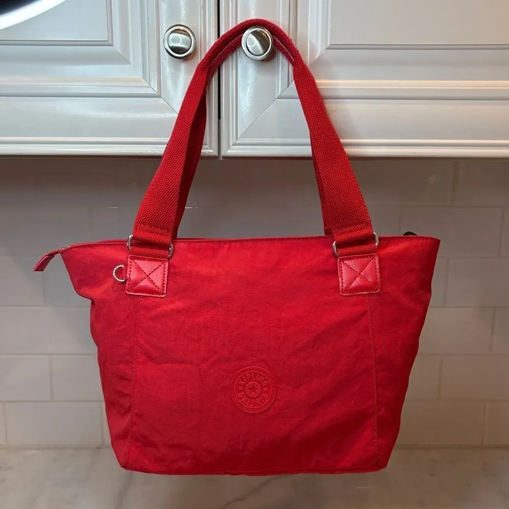 Kipling Bag Purse Handbag  Nicolas medium size red nylon Pocketbook